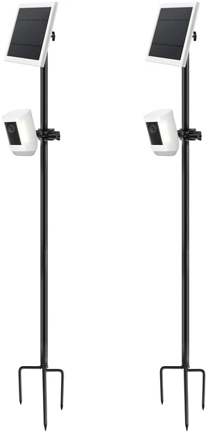 Ground Stake Mount Stand with Solar Panel Bracket, 2 Pack Universal Camera Holder Compatible with Ring, Blink, Arlo, Eufy, Wyze, Google Nest, Simplisafe, for Outdoor Cameras & Solar Panels Ground Stake Mount Stand with Solar Panel Bracket, 2 Pack Universal Camera Holder Compatible with Ring, Blink, Arlo, Eufy, Wyze, Google Nest, Simplisafe, for Outdoor Cameras & Solar Panels
