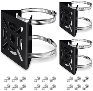 MorningRo 3 Universal Camera Vertical Pole Mount, Fit 0-3.9" Pole, Black | Security Camera Wall Mounting Bracket with 6 Loops Solid Metal Pole Bracket for CCTV Camera Solar Panel LED Wall/Stage Light MorningRo 3 Universal Camera Vertical Pole Mount, Fit 0-3.9" Pole, Black | Security Camera Wall Mounting Bracket with 6 Loops Solid Metal Pole Bracket for CCTV Camera Solar Panel LED Wall/Stage Light