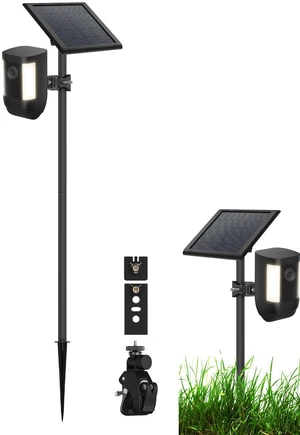 Baaletc 16"-48" Ground Stake Mount, 2-in-1 Dual Bracket | for Security Camera and Solar Panel, Universal Garden Spike for Ring, Blink, Arlo, SimpliSafe, 360° Adjustable Metal Stand Baaletc 16"-48" Ground Stake Mount, 2-in-1 Dual Bracket | for Security Camera and Solar Panel, Universal Garden Spike for Ring, Blink, Arlo, SimpliSafe, 360° Adjustable Metal Stand