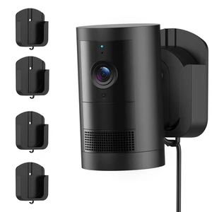 Adhesive Wall Mount Bracket for Ring Outdoor Cam Plus, Black, 4 Pack | No Drill, Easy Installation with Strong Tape or Screws, Indoor Camera Mount Compatible with Ring Cameras