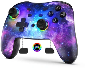 NexiGo RGB Backlit Wireless Controller (No Deadzone) for Switch 2 and Switch, Bluetooth Pro Controller with Programmable Buttons, Vibration, Motion, Turbo, for Switch/PC/Android/iOS (Cosmic Nebula) NexiGo RGB Backlit Wireless Controller (No Deadzone) for Switch 2 and Switch, Bluetooth Pro Controller with Programmable Buttons, Vibration, Motion, Turbo, for Switch/PC/Android/iOS (Cosmic Nebula)
