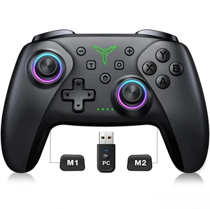 PC Controller, Wireless Bluetooth Controller, 1000mAh Battery, with Hall Effect Joysticks & Triggers, No Dead Zone, No Stick Drift, Controller for PC, Switch, iOS and Android, Cool Dynamic Light PC Controller, Wireless Bluetooth Controller, 1000mAh Battery, with Hall Effect Joysticks & Triggers, No Dead Zone, No Stick Drift, Controller for PC, Switch, iOS and Android, Cool Dynamic Light