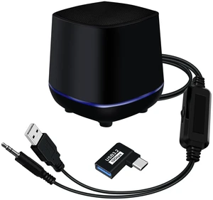 HuaLiSiJi USB Desk Speakers 3W Compact PC Speakers Dual Driver Design | USB Powered, 3.5mm AUX Audio, InLine Volume Control, Bottom Non Slip Feet, Plug and Play, Includes USB C Adapter HuaLiSiJi USB Desk Speakers 3W Compact PC Speakers Dual Driver Design | USB Powered, 3.5mm AUX Audio, InLine Volume Control, Bottom Non Slip Feet, Plug and Play, Includes USB C Adapter