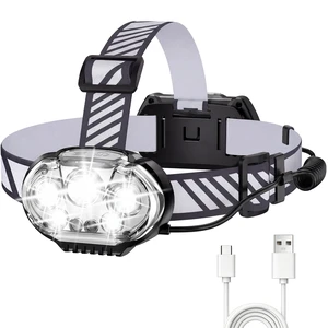 5 Led Headlamp Rechargeable, Super Bright Head Lamp Flashlight Grey | Motion Sensor, 12 Modes Head Lights for Forehead with White Red Light for Outdoor Hiking Running Fishing Camping, Waterproof