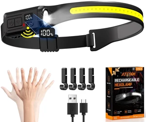 Headlamp Rechargeable 1P, 230° LED Head Lamp for Adults with Motion Sensor 7Mode Head Lights for Forehead, 500lm Bright White & Red Wide Beam High Lumens, Headband Light for Hard Hat Mechanic Camping Headlamp Rechargeable 1P, 230° LED Head Lamp for Adults with Motion Sensor 7Mode Head Lights for Forehead, 500lm Bright White & Red Wide Beam High Lumens, Headband Light for Hard Hat Mechanic Camping