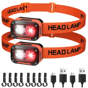 LED Headlamp High Lumens White & Red Light Headlight for Astronomy | 2 Pack Head Lamps, USB Rechargeable Headlamps, Waterproof Headlights, for Adults, Night Fishing, Hunting, Stargazing, Camping LED Headlamp High Lumens White & Red Light Headlight for Astronomy | 2 Pack Head Lamps, USB Rechargeable Headlamps, Waterproof Headlights, for Adults, Night Fishing, Hunting, Stargazing, Camping