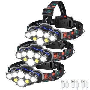MIOISY Led Headlamp Rechargeable 3 Pack, Super Bright Headlight Flashlight | 8 Modes Head Lights for Forehead with White Red Light, IPX4 Waterproof Head Lamp for Outdoor Running Hiking Fishing, Black MIOISY Led Headlamp Rechargeable 3 Pack, Super Bright Headlight Flashlight | 8 Modes Head Lights for Forehead with White Red Light, IPX4 Waterproof Head Lamp for Outdoor Running Hiking Fishing, Black