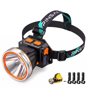 PINSAI LED Headlamp Rechargeable Head Light for Forhead Ultra Bright Head Lamp with Hand Wave Sensor, Lightweight Waterproof Outdoor Headlamp for Hunting Fishing Camping Hiking, 3000 Lumens, 4000 mAh PINSAI LED Headlamp Rechargeable Head Light for Forhead Ultra Bright Head Lamp with Hand Wave Sensor, Lightweight Waterproof Outdoor Headlamp for Hunting Fishing Camping Hiking, 3000 Lumens, 4000 mAh