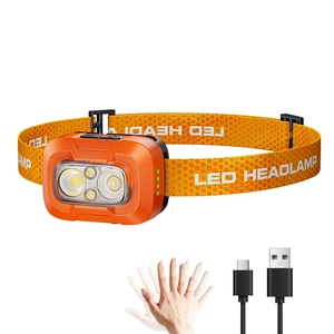 LED Headlamp Rechargeable Ultralight Hands-Free Headlight, Orange | High Lumen, White/Warm/Red Light, USB-C harging & Power Indicator, Motion Sensor, Long Runtime, 8 Modes for Outdoor Camping LED Headlamp Rechargeable Ultralight Hands-Free Headlight, Orange | High Lumen, White/Warm/Red Light, USB-C harging & Power Indicator, Motion Sensor, Long Runtime, 8 Modes for Outdoor Camping