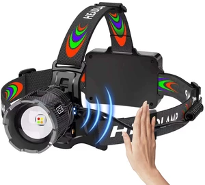 20 Modes 220000LUX Red/Orange/Green/Camping SOS Taillight Function Headlamp | Motion Sensor Adjustable Focus 95H Standby IP65 Waterproof 125° Angle Head Lamp for Fishing Hiking Hardhat Outdoor 20 Modes 220000LUX Red/Orange/Green/Camping SOS Taillight Function Headlamp | Motion Sensor Adjustable Focus 95H Standby IP65 Waterproof 125° Angle Head Lamp for Fishing Hiking Hardhat Outdoor