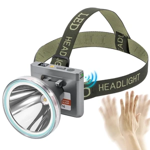 Super Lightweight Ultra-Thin Polymer Battery LED Headlamp with Motion Sensor, Battery Level Display, 5 Modes High Brightness Waterproof, Perfect for Camping, Hiking, Fishing (YK-316 White Light)