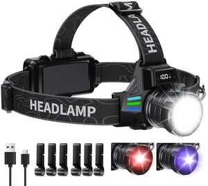 OMALIGHT Headlamp Rechargeable with White/Red/UV/Black Light Headlight,1080 High Lumens Super Bright LED Headlamps Battery Powered,16 Modes Waterproof Head Lamp for Hardhat Hunting Pet Urine Detection OMALIGHT Headlamp Rechargeable with White/Red/UV/Black Light Headlight,1080 High Lumens Super Bright LED Headlamps Battery Powered,16 Modes Waterproof Head Lamp for Hardhat Hunting Pet Urine Detection