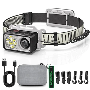 Skywolfeye LED Headlamp Rechargeable, 2500 High Lumens Head Lamp with Red Light 8 ModesWaterproof Lightweight Hardhat Head Flashlight for Camping Running Fishing Crafting Mechanic Work Skywolfeye LED Headlamp Rechargeable, 2500 High Lumens Head Lamp with Red Light 8 ModesWaterproof Lightweight Hardhat Head Flashlight for Camping Running Fishing Crafting Mechanic Work