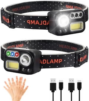 2-Pack 4-in-1 Motion Sensor Headlamp Light 500 Lumen 8 Modes for Fishing | 2-Pack 4-in-1 Rechargeable LED Headlamp 500 Lumen Motion Sensor 8 Modes White Red Blue Green Light for CampingFishing Hunting 2-Pack 4-in-1 Motion Sensor Headlamp Light 500 Lumen 8 Modes for Fishing | 2-Pack 4-in-1 Rechargeable LED Headlamp 500 Lumen Motion Sensor 8 Modes White Red Blue Green Light for CampingFishing Hunting