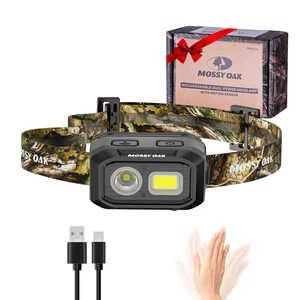 Mossy Oak 600 Lumens Headlamp, Dual Power with Motion Sensor and Magnet | Dual Power Source, Magnetic Base, Dimmable Design, Motion Sensor, Memory Function, Non-Slip Band, for Work, Repair, Emergency