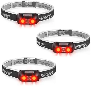 COSMOING 500 Lumen Rechargeable LED Headlamp with Red Light 3PACK | 5 Light Modes, Red Light Headlamp, IP54 Waterproof, Adjustable Strap, Suitable For Running, Camping, Cycling, Night Vision COSMOING 500 Lumen Rechargeable LED Headlamp with Red Light 3PACK | 5 Light Modes, Red Light Headlamp, IP54 Waterproof, Adjustable Strap, Suitable For Running, Camping, Cycling, Night Vision