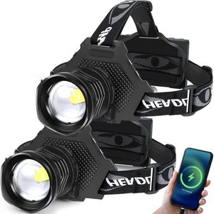 Aikertec Rechargeable LED Headlamp 99000 Lumen, Super Bright Head Lamp Flashlight with 5 Lighting Modes, IPX6 Waterproof, Zoomable Headlight for Camping, Hiking, Fishing, Biking, Running (2 Pack) Aikertec Rechargeable LED Headlamp 99000 Lumen, Super Bright Head Lamp Flashlight with 5 Lighting Modes, IPX6 Waterproof, Zoomable Headlight for Camping, Hiking, Fishing, Biking, Running (2 Pack)