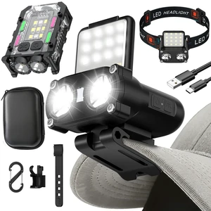 Pawfly 2 Pcs LED Hard Hat Light, 800Lm Ultra Bright Hat Clip Light, Rechargeable Headlamp, Dimmable Hat Lights Clip on, 180° Adjustable Clip on Cap Lights Waterproof for Running, Hunting & Cycling Pawfly 2 Pcs LED Hard Hat Light, 800Lm Ultra Bright Hat Clip Light, Rechargeable Headlamp, Dimmable Hat Lights Clip on, 180° Adjustable Clip on Cap Lights Waterproof for Running, Hunting & Cycling
