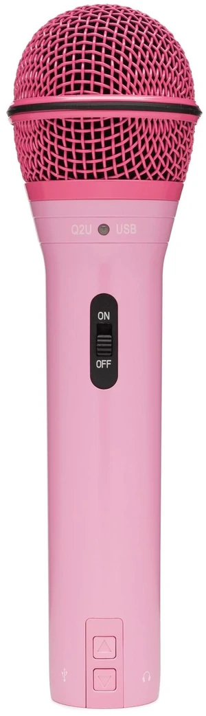 SAMSON Q2U USB and XLR Handheld Dynamic Microphone | Cardioid Polar Pattern for Podcasting and Live Streaming Pink SAMSON Q2U USB and XLR Handheld Dynamic Microphone | Cardioid Polar Pattern for Podcasting and Live Streaming Pink