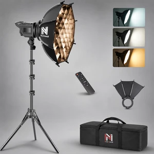 Niceveedi Softbox Lighting Kit, 2700-6500K LED Photography Lighting with 18 Quick-Release Softbox/Bowens Mount/Cooling System/Remote/Tripod, Video Light for Video Recording/Streaming/Portraits Niceveedi Softbox Lighting Kit, 2700-6500K LED Photography Lighting with 18 Quick-Release Softbox/Bowens Mount/Cooling System/Remote/Tripod, Video Light for Video Recording/Streaming/Portraits