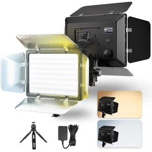 Mettlelite SL240B LED Video Light with Barndoor & Mini Tripod, Ultra Bright Bi-Color Panel, Dimmable 3200K-5600K CRI 95+, Portable Studio Lighting Kit for Photography, Video & Live Streaming Mettlelite SL240B LED Video Light with Barndoor & Mini Tripod, Ultra Bright Bi-Color Panel, Dimmable 3200K-5600K CRI 95+, Portable Studio Lighting Kit for Photography, Video & Live Streaming