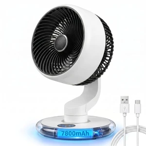 Desk Fan for Bedroom Air Circulator, Battery Powered Tabletop Fan, White | 7800mAh Battery Rechargeable, Cordless, 30dB Ultra-Quiet, 120° Oscillating & 90° Adjustable Tilt, Type-C USB, Wall Mount Desk Fan for Bedroom Air Circulator, Battery Powered Tabletop Fan, White | 7800mAh Battery Rechargeable, Cordless, 30dB Ultra-Quiet, 120° Oscillating & 90° Adjustable Tilt, Type-C USB, Wall Mount