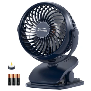Shinebella AA Battery Powered Clip on Fan with 4-Speed, 5 Small Desk Fan with Aroma Function, USB Powered, 360°Rotation, Ultra Quiet, for Golf Cart, Stroller, Bedroom,Car(Batteries Not Included)