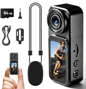4K Mini Body Camera with Audio and Video Recording, 64GB Wearable POV Action Cam with 1.47" Screen, 180° Rotating Lens, Magnetic & Clip Mount, Thumb-Size Sports Camera for Outdoor, Travel, Pets 4K Mini Body Camera with Audio and Video Recording, 64GB Wearable POV Action Cam with 1.47" Screen, 180° Rotating Lens, Magnetic & Clip Mount, Thumb-Size Sports Camera for Outdoor, Travel, Pets