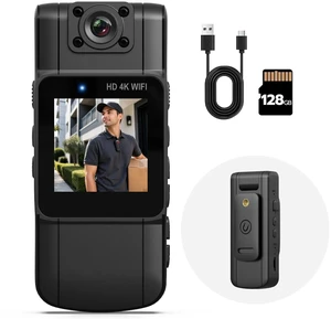 eLinkSmart 4K Body Camera with Audio and Video Recording, 128GB Mini Wearable Body Cam 180° Rotating Lens & Night Vision, 15Hrs Standby Battery for Delivery Driver, Rideshare, Cycling, Outdoor Work eLinkSmart 4K Body Camera with Audio and Video Recording, 128GB Mini Wearable Body Cam 180° Rotating Lens & Night Vision, 15Hrs Standby Battery for Delivery Driver, Rideshare, Cycling, Outdoor Work