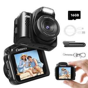 Mini Camera 4K HD Video Recorder Keychain Digital camera with 16GB Card | Vintage Camera 1.54" HD Display,Long Battery Life, Ultra-Portable Tiny Camera for Travel/Vlog/Night Shots, Ideal Gift, Black Mini Camera 4K HD Video Recorder Keychain Digital camera with 16GB Card | Vintage Camera 1.54" HD Display,Long Battery Life, Ultra-Portable Tiny Camera for Travel/Vlog/Night Shots, Ideal Gift, Black