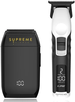 Supreme Trimmer Crunch Foil Shaver & 2Spee Trimmer Barber Hair Cutting Kit | Cordless Beard & Mustache Trimming Set | LCD Battery Displays, Removable Blade Design, Waterproof Shaver (White) Supreme Trimmer Crunch Foil Shaver & 2Spee Trimmer Barber Hair Cutting Kit | Cordless Beard & Mustache Trimming Set | LCD Battery Displays, Removable Blade Design, Waterproof Shaver (White)
