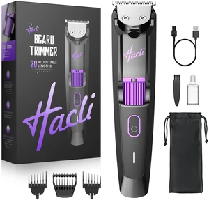 HACU Cordless Beard Trimmer for Men - Facial Hair Trimmer with Precision Dial, 20 Adjustable Length Settings, IPX7 Waterproof Wet/Dry Use, Grooming Gift for Dad, Husband & Him HACU Cordless Beard Trimmer for Men - Facial Hair Trimmer with Precision Dial, 20 Adjustable Length Settings, IPX7 Waterproof Wet/Dry Use, Grooming Gift for Dad, Husband & Him