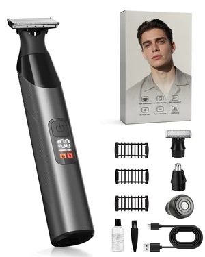 Prettywill Beard Trimmer for Men & Body Hair Trimmer, Dual-Sided Blade for Beard Shaping and Edge Trimming, Magnetic Detachable Heads, IPX7 Waterproof, LED Display,Moonrock Gray Prettywill Beard Trimmer for Men & Body Hair Trimmer, Dual-Sided Blade for Beard Shaping and Edge Trimming, Magnetic Detachable Heads, IPX7 Waterproof, LED Display,Moonrock Gray