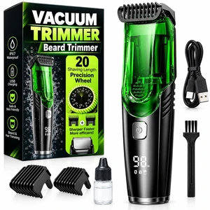 Vacuum Beard Trimmer for Men Cordless, Professional Beard and Mustache Trimmer Rechargeable, 20 Precision Lengths 1-20mm Dial, IPX6 Waterproof Wet Dry Electric Hair Trimmer Grooming Kit, USB-C. Vacuum Beard Trimmer for Men Cordless, Professional Beard and Mustache Trimmer Rechargeable, 20 Precision Lengths 1-20mm Dial, IPX6 Waterproof Wet Dry Electric Hair Trimmer Grooming Kit, USB-C.