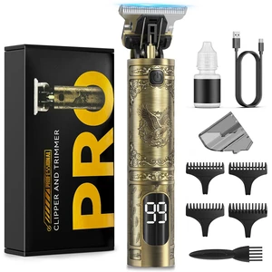 Solati Beard Trimmer for Men, Cordless Hair Clipper Body Grooming Trimmer with All-Metal Body, Smart LED Display, Type-C Rechargeable Edger with 4 Guide Combs (1/2/3/4mm) - Vintage Gold Solati Beard Trimmer for Men, Cordless Hair Clipper Body Grooming Trimmer with All-Metal Body, Smart LED Display, Type-C Rechargeable Edger with 4 Guide Combs (1/2/3/4mm) - Vintage Gold