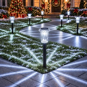Eyrosa Solar Pathway Lights Outdoor Waterproof, 10 Pack Cool White Solar Garden Lights, Diamond-Cut Starlight Decor, Stake Lighting for Yard Path Walkway Driveway Patio Lawn Outside