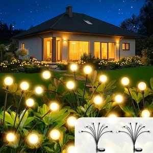 Vibrant Solar Garden Lights, Ultra Bright Solar Powered Firefly Lights Outdoor Waterproof, High Flexibility Starburst Swaying Light, 8 LED Landscape Lighting Decorative for Pathway Patio Yard Vibrant Solar Garden Lights, Ultra Bright Solar Powered Firefly Lights Outdoor Waterproof, High Flexibility Starburst Swaying Light, 8 LED Landscape Lighting Decorative for Pathway Patio Yard