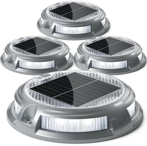 Solar Driveway Lights Outdoor, 16 LEDs with 9 Modes RGB (4 Pack) | Solar Powered Dock Lights, Driveway Markers Waterproof Safety Lights for Deck Steps Walkways Paths Ground Yards Garden Decor Solar Driveway Lights Outdoor, 16 LEDs with 9 Modes RGB (4 Pack) | Solar Powered Dock Lights, Driveway Markers Waterproof Safety Lights for Deck Steps Walkways Paths Ground Yards Garden Decor