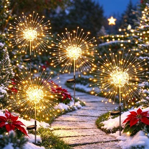 Dekofun 4 Pack Solar Garden Lights Outdoor, 120 LED Solar Fireworks Lights | 8 Modes & Memory, Bendable Wires, IP65 Waterproof, Auto On/Off, Warm White Firework Lights for Yard, Patio & Pathway Dekofun 4 Pack Solar Garden Lights Outdoor, 120 LED Solar Fireworks Lights | 8 Modes & Memory, Bendable Wires, IP65 Waterproof, Auto On/Off, Warm White Firework Lights for Yard, Patio & Pathway