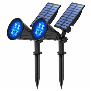 T-SUNUS Blue Solar Landscape Spotlights Outdoor 2 Pack IP65 Waterproof Flag | Adjustable, 2 Lighting Modes, Auto On/Off, Ground & Wall Mount for Yard Garden Pond Tree Flag Christmas Halloween T-SUNUS Blue Solar Landscape Spotlights Outdoor 2 Pack IP65 Waterproof Flag | Adjustable, 2 Lighting Modes, Auto On/Off, Ground & Wall Mount for Yard Garden Pond Tree Flag Christmas Halloween