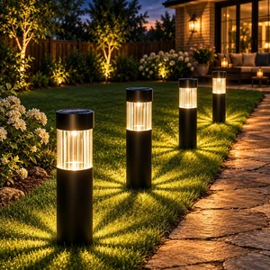 Glosola Solar Pathway Lights Outdoor, 6 Pack Dusk to Dawn Garden Lights | 35LM, 3000K Warm White, 810 Hr Runtime, IP65 Waterproof, Stainless Steel, for Walkway, Driveway, Yard, Lawn & Patio