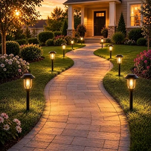 DOESLAG Solar Lights Outdoor 12 Pack, Solar Pathway Lights Warm White, Waterproof Auto On/Off Solar Powered Garden Lights for Yard Landscape, Walkway, Path, Driveway Decor DOESLAG Solar Lights Outdoor 12 Pack, Solar Pathway Lights Warm White, Waterproof Auto On/Off Solar Powered Garden Lights for Yard Landscape, Walkway, Path, Driveway Decor