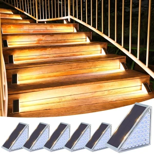 VOLISUN Solar Step Lights for Outside 6 Pack, Solar Stair Lights Outdoor | Waterproof IP67,28 LED,1200 mAH Outdoor Step Light,Outdoor Decor for Garden Stair, Deck, Front Step, Front Porch,and Patio