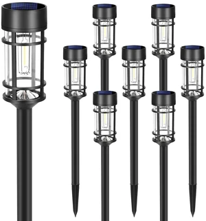 EXCYLA - Solar Pathway Lights| Outdoor Garden Lights | Waterproof & Weather-Resistant | Energy-Efficient with High Transparency Glass | Durable & Elegant Design| High Impact Resistance| Pack of 8