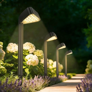 Solar Pathway Lights Outdoor 8 Pack 15 LED Brighter Path Lights Up to 12Hrs | Waterproof, For Modern Landscape Lights for Backyard Garden Walkway Driveway Patio Lawn Decor