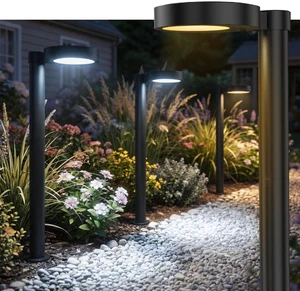 Soiarllt Solar Pathway Lights Outdoor, 4 Pack Solar Walkway Lights with Brightness Adjustable, 2 Color Modes Waterproof Outdoor Solar Light for Garden Yard Driveway Landscape Patio Lawn