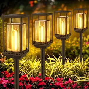 Yorezcop 4 Pack Solar Pathway Lights Outdoor,IP65 Waterproof - Bright Outdoor Solar Lights for Yard,Auto On/Off Pathway Lights Solar Powered,Solar Path Lights for Walkway Driveway Garden Yorezcop 4 Pack Solar Pathway Lights Outdoor,IP65 Waterproof - Bright Outdoor Solar Lights for Yard,Auto On/Off Pathway Lights Solar Powered,Solar Path Lights for Walkway Driveway Garden