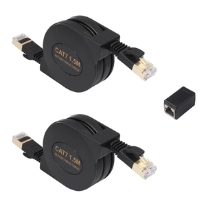 CAT7 Retractable Ethernet Cable, Retractable Flat 5FT RJ45 High-Speed LAN Internet Patch Cable, Easy to Carry for Laptop & Travel 2-Pack CAT7 Retractable Ethernet Cable, Retractable Flat 5FT RJ45 High-Speed LAN Internet Patch Cable, Easy to Carry for Laptop & Travel 2-Pack