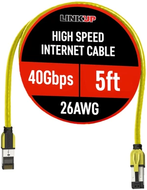 LINKUP Cat 8 Ethernet Cable | Long Internet Cord | High Speed LAN Connection | RJ45 connectors | Use with Cat 5/ Cat 6/ Cat 7 | Optimal for Gaming