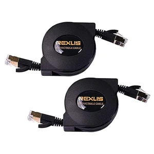 REXUS 2-Pack Retractable Cat 7 Flat Ethernet Network Cable 4.9 Feet (1.5 Meter), High-Class 10 Gigabit High Speed LAN Wires Patch Cable with RJ45 Gold Plated Connector for PC(C7R15X2) REXUS 2-Pack Retractable Cat 7 Flat Ethernet Network Cable 4.9 Feet (1.5 Meter), High-Class 10 Gigabit High Speed LAN Wires Patch Cable with RJ45 Gold Plated Connector for PC(C7R15X2)